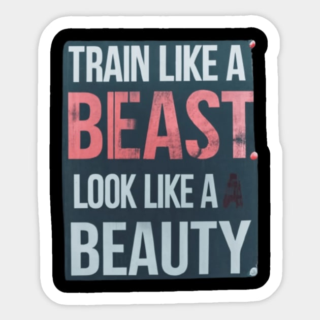 Train like a beast, Look like a beauty Sticker by SportsQuoteFusion